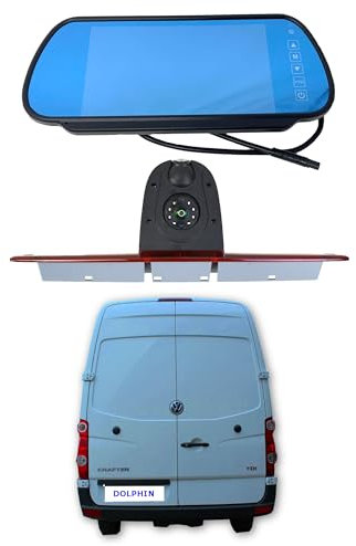 Dolphin Automotive Dual Rear View Parking Reversing Brake Light Camera Fits Mercedes Sprinter Van 2007 - Onwards (Camera with 7 Universal Mirror Monitor)