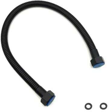 Shower Hoses Stainless Steel Hoses Golden Plumbing Hose 1/2 Angle Connector Stainless Steel Gold Plumbing Hose for 50cm-Matte Black 1l2-50cm