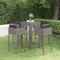 Buzaza 5-TLG. Gartenbar-Set mit Kissen Bartisch Mit Barhocker Set Outdoor Stehtisch Garten Bartisch FüR Zu Hause Poly Rattan Grau 3094782