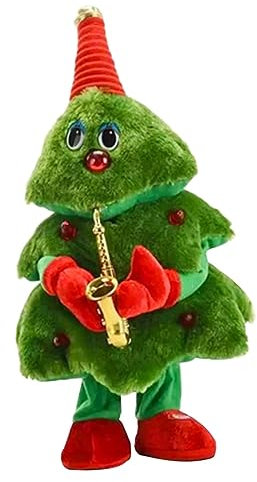 OFFSCH Arbre De Noël Chantant Et Dansant Jouet De Peluche Électrique Humoristique pour Garçon Fille Décoration De Noël Amusante Peluche Interactive Qui Chante Et Danse