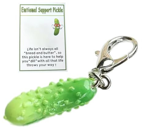 Pickle Bag Charm - Lucky Pickle Keychain | Pickle Keychain | Gurke Schlüsselanhänger Dekoration | Positive Tasche Zubehör Rucksack Auto Schlüssel Dekoration für Männer Frauen Emotionale Unterstützung
