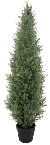 bellacat UV Resistant Artificial Topiary Trees Outdoor, Faux Cedar Tree with Full & Realistic Leaves, Fake Cypress Tree for Front Door Proch Patio Deck Balcony Yard Decor(120cm, 1Pack)