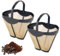 Coffee Permanent Filter for Ninja CFP Dual Brew, Reusable Gold Tone Coffee Filter Basket Compatible with Ninja Coffee Makers CFP300 CFP301 CFP305 CFP307 (2 Packs)