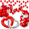 Fangoo Valentinstag Dekoration Set Herz Folienballon Rote Love Luftballons Romantisch Deko Konfetti Ballon Dekoration Romantisch Deko Set für Romantische Atmosphäre Heiratsantrag Valentinstag Deko