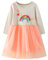 FILOWA Kleider für Mädchen Einhorn Tüll Pailletten Stickerei Streifen Kleid Frühling Herbst Winter Langarm Baumwolle Casual Regenbogen Mesh Tiere Kleider Prinzessin Party Kinder 6-7 Jahre,Gr.116-122