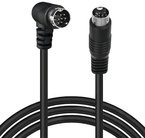 HTGuoji Cavo S-Video DIN 9 pin maschio 90 gradi a maschio cavo di prolunga per proiettore, videoregistratore, ricevitore DVD, videocamere (3 metri)