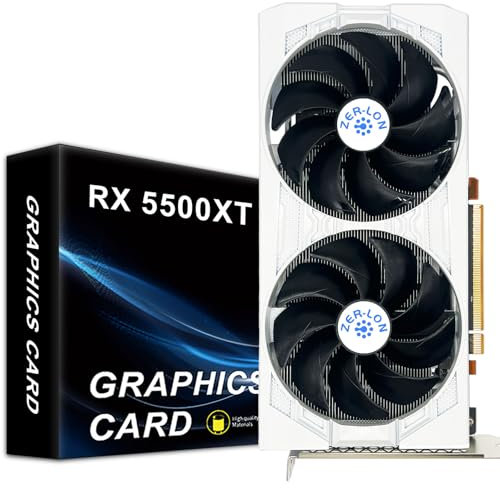 ZER-LON RX 5500 XT Graphics Card, 8GB GDDR6 128bit PCIe 4.0 HDMI DisplayPort Output Computer Gaming Video Card for Desktop
