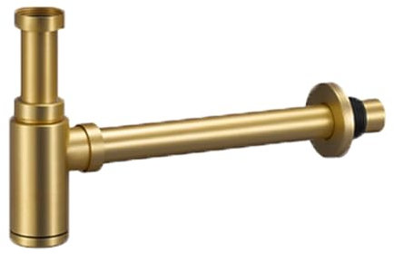 Sifone a bottiglia, in acciaio inox, per lavabo rotondo, kit di scarico per lavabo da bagno, oro spazzolato