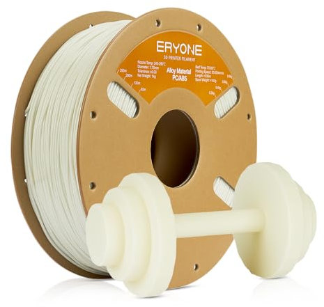 ERYONE Engineering Filament, 1.75 mm 3D Printing Filament, Dimensional Accuracy +/- 0.03mm, Fit Most FDM 3D Printers,Alloy Material PC/ABS White 1kg Spool (2.2LBS)