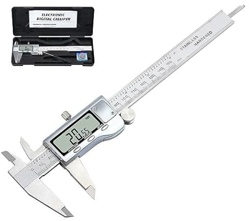 K&K Electronic Digital Vernier Caliper - 150mm Stainless Steel Professional Metal Digital Caliper With Easy to Read Lcd Vernier Gauge, Inch/Metric Conversion, Large LCD Screen (6 Inch)