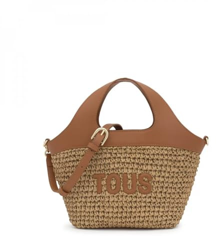 TOUS Capazo Mediano Camel, Para Mujer, Colección Lirio Rafia