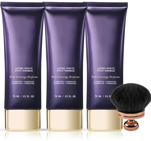 Beauty Body Coverage Perfector, with Brush, All Over Complexion Perfector, Body Concealer Bein Körper Make up Wasserfest, Tattoo Cover Up, Long Lasting, Natural Gloss (3stück)