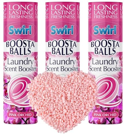 3 Laundry Scent Boosters Beads - Washing Machine Laundry Freshener - Pink Orchid Scent - Long Lasting Fabric Freshener 230g