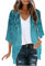Cardigan Donna Lungo Elegante Coprispalle Offerte Kimono Nazionalit Stampa Boemia Manica 4/3 Sciolto Bikini Cover Up Copricostumi Donna Mare Aperto Frontale Scollo a V Capispalla Vacanza Spiaggia