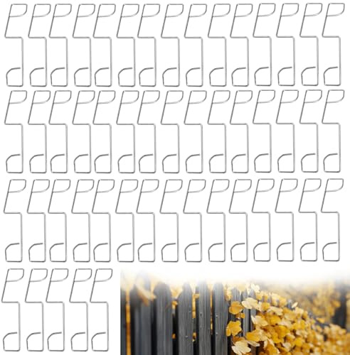 Fence Panel Grips Clips, 50PCS Stainless Steel Fence Panel Wedges, Garden Post Mounting Clamps for Stop Bangin and Rattling