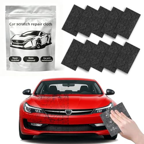 10 Stück Nano Sparkle Tuch Auto Kratzerentferner, Nano Magical Cloth Poliertuch für Autolack, Entfernt Leichte Kratzer, Schrammen und Oxidation, Mikrofaser Tuch für Lackpflege und Autopolitur