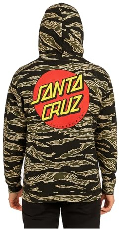 Santa Cruz Men's Pullover Hooded Sweatshirt Classic Dot Skate Sweatshirt