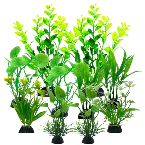 ZYLOUY Aquarium Deko, 10 Künstliche Aquarium Pflanzen Für Terrarium Deko, Höhe 10 cm, Basis 3 X 2 cm, Realistisch Aussehende Terrarium Pflanzen, Geeignet für Verschiedene Umgebungen und Szenarien