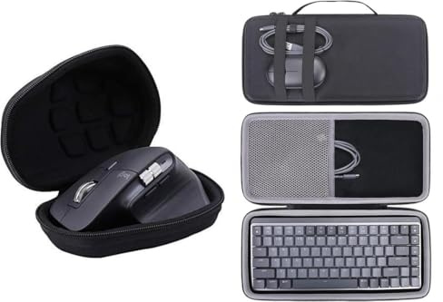 Aenllosi Hartschalen-Schutzhülle für kabellose Logitech MX Master 4/3/3S/2S-Maus+Logitech MX Mechanische Mini Kabellos Beleuchtete Tastatur, Nur Tasche