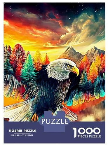 Fliegender Adler Premium Karton 1000-Stück Golden Adler Erwachsene Jigsaws, Herausforderndes Spiel, Geschenk & Urlaub, Stresslinderung Für Familie & Paare 70x50cm/1000pcs
