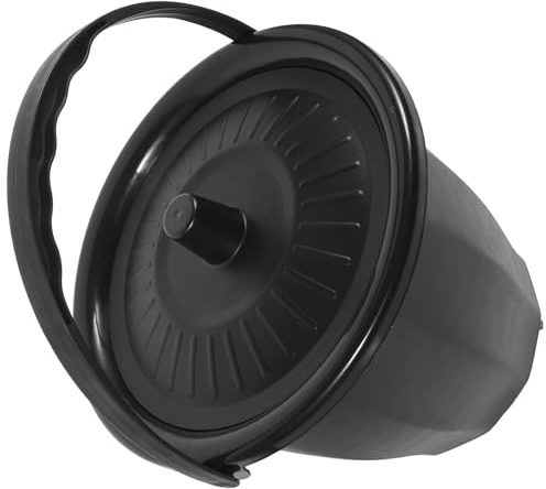 BCOATH Pot de Chambre Adulte Couvercle, Pot à Urine en Plastique Noir Réutilisable, Léger Bavure, pour Chambre à Coucher, Adultes et Personnes Âgées
