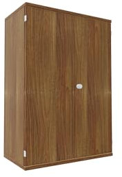 Geramöbel Flügeltürenschrank 2 Dekor-Einlegeböden, abschließbar, 800x425x1152, Nussbaum/Nussbaum