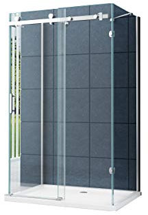U Duschkabine Dusche Schiebetür Nischentür Vannes 120 x 90 x 200cm / 8 mm/Inkl. Duschtasse