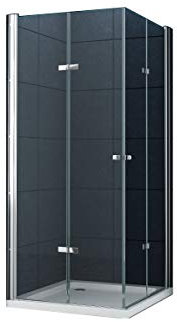 Eckeinstieg Duschkabine Dusche VIGO 90 x 90 x 185cm / 8 mm/Inkl. Duschtasse