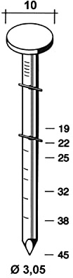 ALSAFIX Dachpappnagelrollen Länge 25 mm Drahtgebunden 16 Grad (7200 Stück)