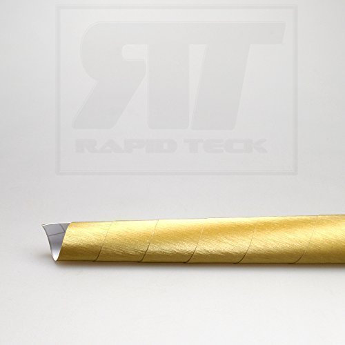 TipTopCarbon 8,55€/m² Autofolie 3D Aluminium gebürstet Gold Alu 152cm breit BLASENFREI mit Luftkanäle 3D Flex Folie Auto Folie selbstklebend