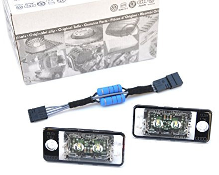 Original Audi LED Kennzeichenbeleuchtung inkl. Adapter S-Line Leuchten A4 S4 8E A6 S6 4F A8 Q7 4L LED Kennzeichenleuchten