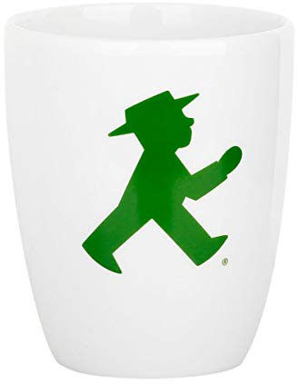 Ampelmann Wachmacher Tasse weiß mit Geher ca. 250 ml, Kaffeetasse Kaffeepott Tasse Cappuccino