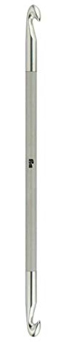 Prym Häkelnadeln doppelseitig 25 cm 10,00 mm Tunesische Häkelnadel, Aluminium, grau, 10,0 mm, 195263-1