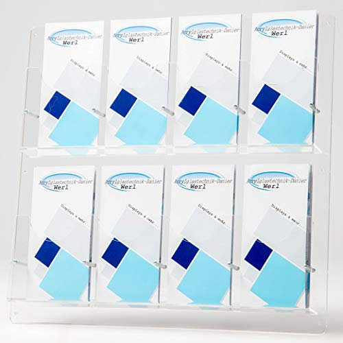 8-Fach Prospektwandhalter Prospekthalter Flyerhalter DIN LANG, DIN A6