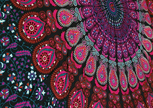 Craftozone Tapisserie Geschenk Hippie Wandteppiche Mandala Bohemian Psychedelic komplizierte indische Wandbehang Bettwäsche Tagesdecke