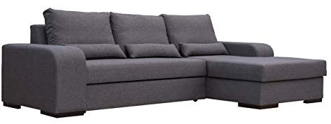 Mirjan24 Ecksofa Virago, L-Form Eckcouch, ausziehbar Sofa mit Bettkasten und Schlaffunktion, Design Couch mit Bettfunktion, Wohnlandschaft (Sawana 05, Seite: Rechts)