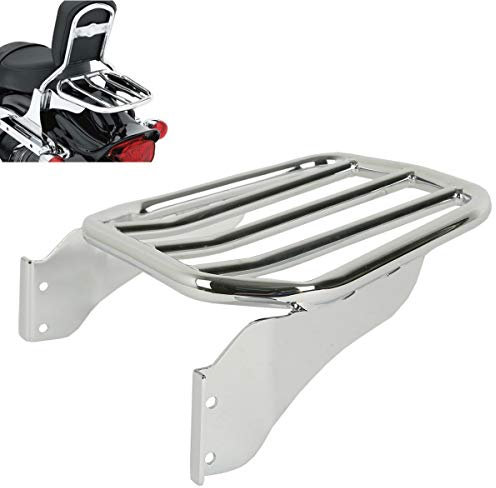 XMT-Motor Porte-Bagages arrière Moto Chrome pour Harley Softail Fat Boy '07-'17 Softail Custom '07-'10 Night Train '06-'09