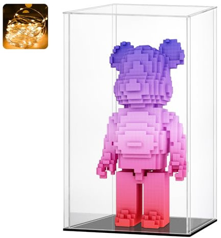 Huijintao Vitrine Acrylique, Vitrine Exposition Transparent, Vitrine Figurine, Vitrine pour Collection, vitrine Voiture Miniature pour Figurines, Jouets, Objets de Collection, Noir (25x15x35 cm)