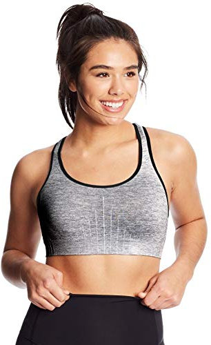 C9 Champion Damen Medium Support Nahtlose Racerback Sport-BH, Ebenholz Heather/Ebenholz, XX-Large