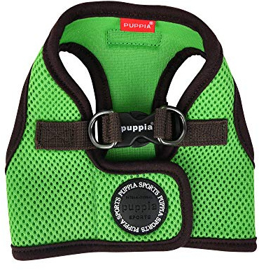 Puppia Soft Harness II - Weiches Westengeschirr für kleine und mittelgroße Hunde - sehr komfortabel und leicht anzuziehen, PUHB1770GRS, Grün, S