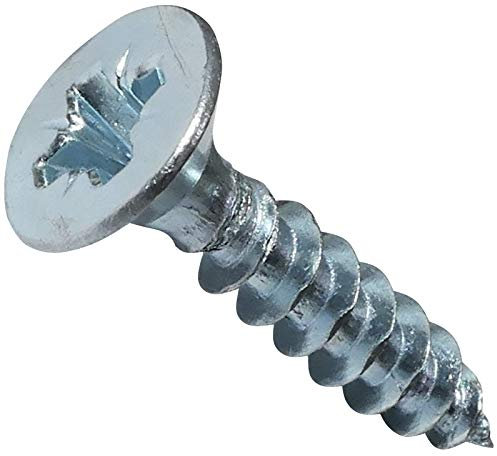 AERZETIX - Lot de 100 - Vis à Bois - Ø4x20mm - en Acier Zingué Métal - Tête Fraisée - à Empreinte Cruciforme Pozidriv - Couleur Argent - C44806