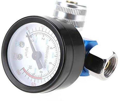 1/4” Spray Paint Gun Air Pressure Regulator Pneumatic Spray Regulator Gun Pressure Gauge Pneumatic Tool Accessory for Spray Paint Guns