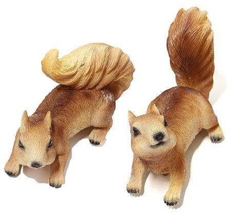 Otzoan Mini Eichhörnchen Gartenfigur, Feengarten Dekofigur Ornamente aus Harz