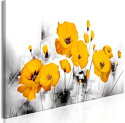 murando Acrylglasbild Blumen Mohn 135x45 cm 1 Teilig Wandbild auf Acryl Glasbilder Kunstdruck Moderne Acrylglas Platte Wanddekoration Geschenke Heimdekoration Glasbild grau gelb b-A-0511-k-a