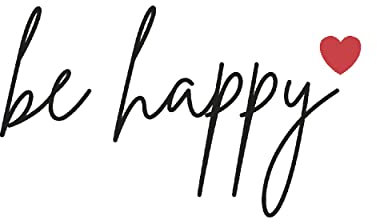 Servietten Schrift 20 Sei glücklich mit Herz | Spruch Text Geburtstag Fest Feier Tischdeko 33x33cm