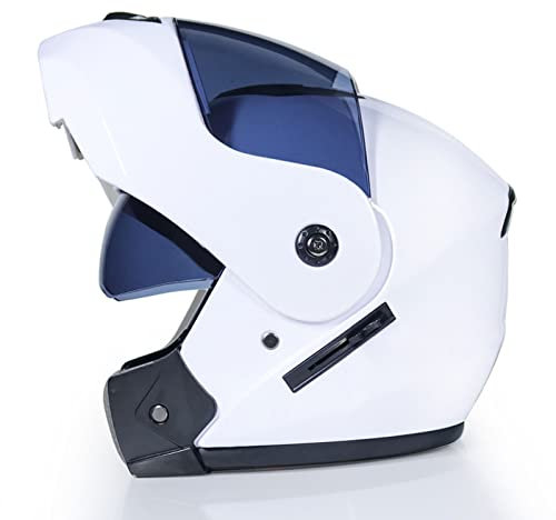 Helme Modularer Unisex Motorradhelm mit Sonnenblende, Vollvisierhelm, Doppel Sonnenblende, Klapphelm für Herren, überdachter Offroad Helm, DOT/ECE-zertifizierung,#16,M