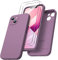 ORNARTO Funda para iPhone 13 6,1 Pulgadas,con 2 x Protector Pantalla,Silicona Liquida Carcasa Suave Protectora [Protección de Cámara],Antigolpes Anti-Arañazos Case,Lila Púrpura