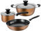 WIQUYBML Utensilios de Cocina de 3 Piezas,Juegos de sartenes,Sartén Antiadherente,Olla común,Sartén,Cacerola,con Mango Que no escalda y Tapa de Vidrio,Apto para múltiples Fuentes de Calor Juego de sa