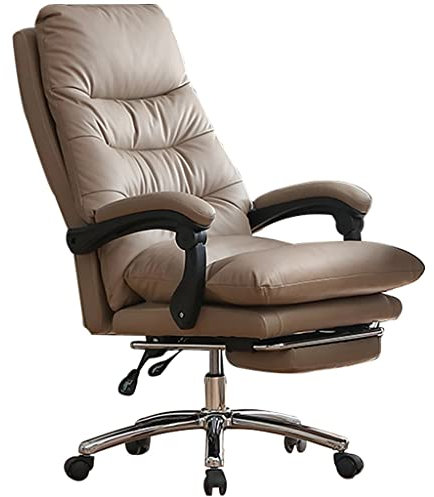 Chefsessel Chefsessel Bürostuhl Mit Fußstütze Mikrofaser-Leder 360° Drehstuhl, Chefsessel Mit Verbundenen Armlehnen, Verschleißfester Bürostuhl Für Besprechungszimmer, Arbeitsstuhl