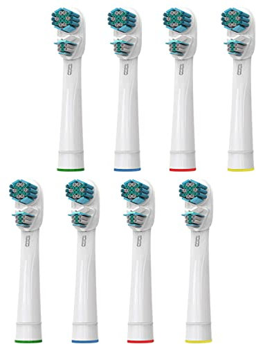 Ersatzbürstenköpfe elektrische Zahnbürste, kompatibel mit Oralb Dual Clean, Packung mit 8 Stück